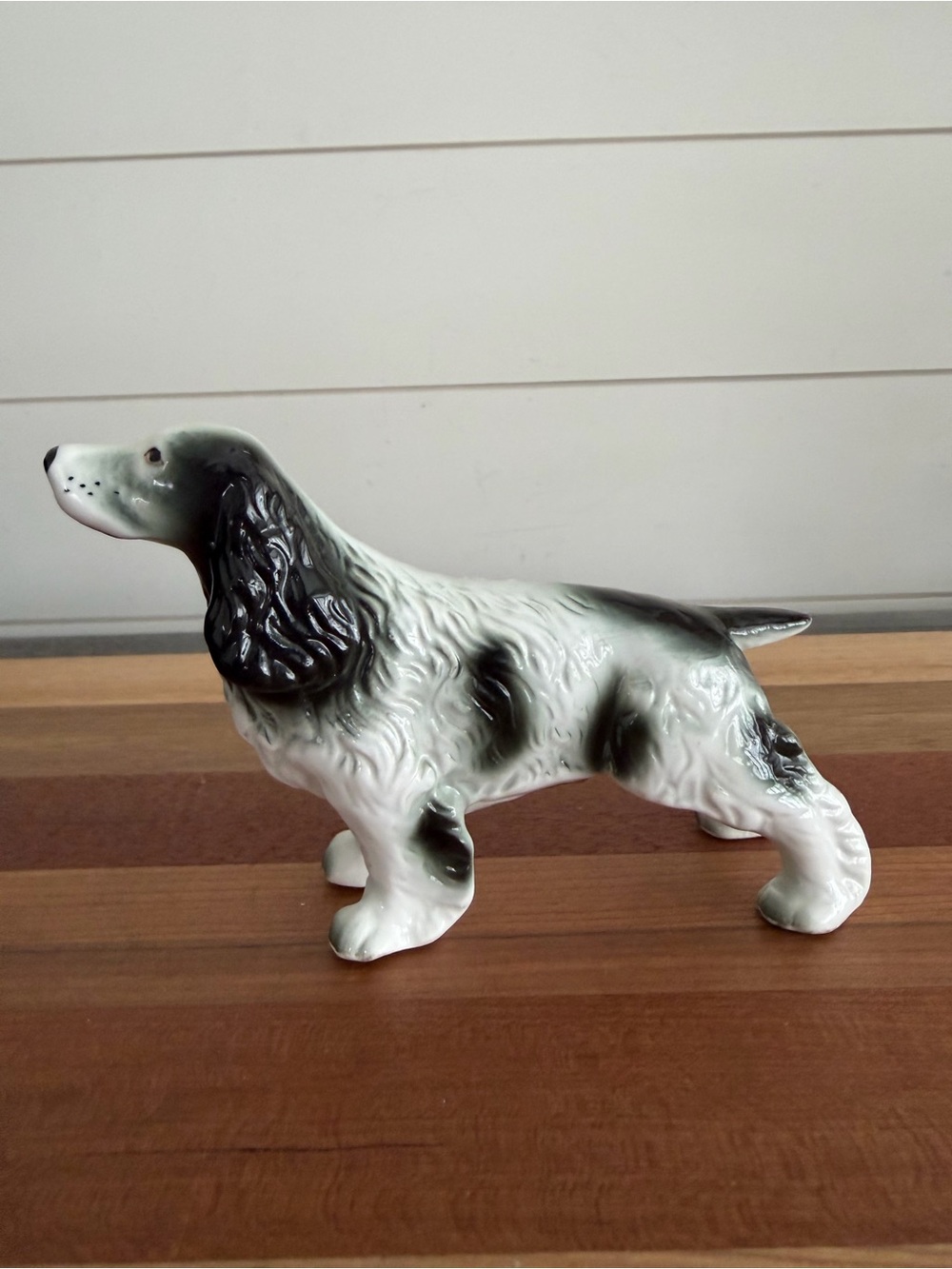 Vintage Cocker Spaniel Black & White Figurine Taiwan 5 1/2 inch
